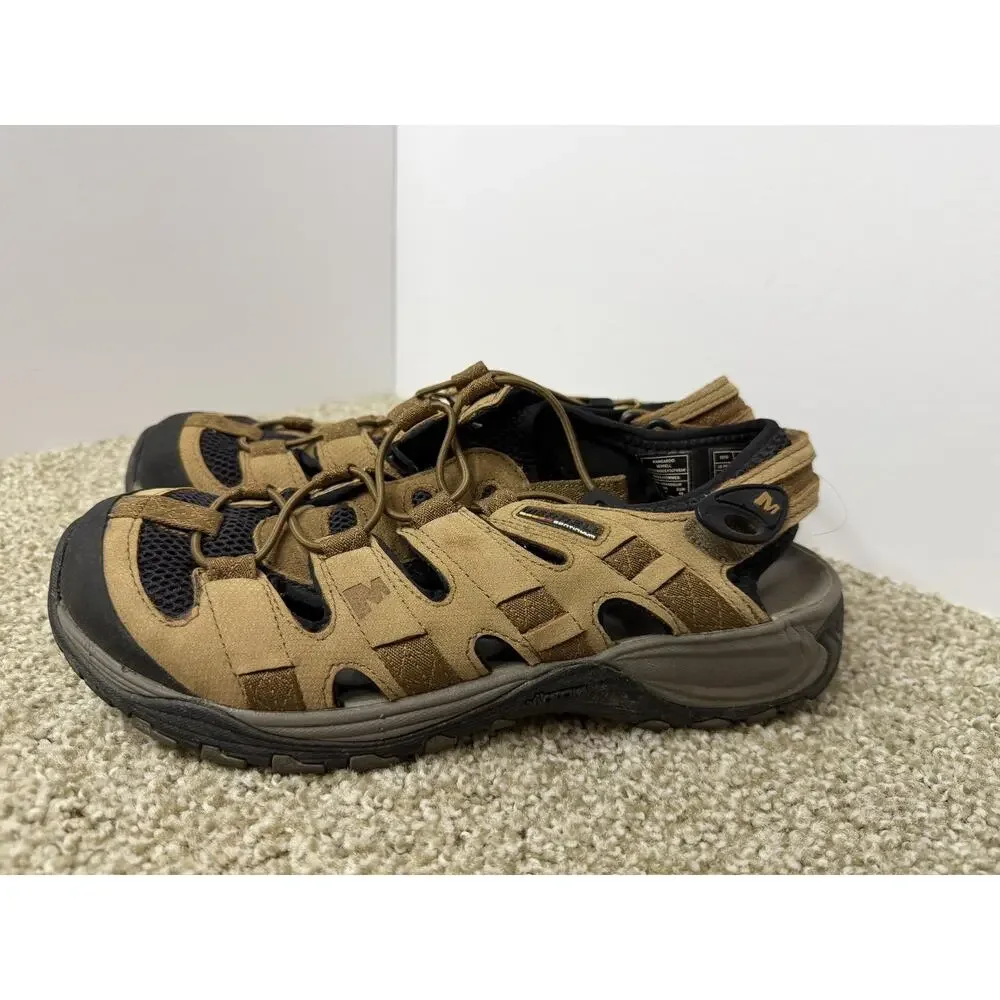 Merrell Kangaroo Sandals Mens Size 10 Brown Continuum Vibram Trail Slip-On